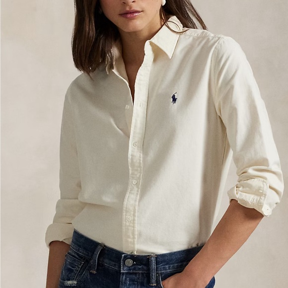 Polo by Ralph Lauren Women’s Crean Oxford Shirt - Picture 1 of 7